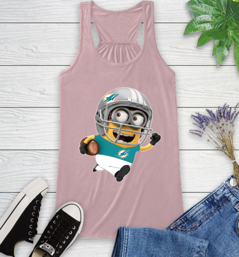 NFL Miami Dolphins Minions Disney Football Sports Racerback Tank 11