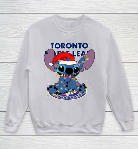 Toronto Maple Leafs NHL Hockey noel stitch Christmas Youth Sweatshirt 2