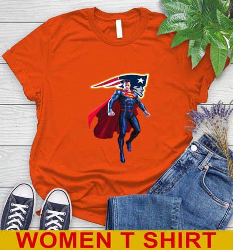 NFL Superman DC Sports Football New England Patriots Women's T-Shirt 4