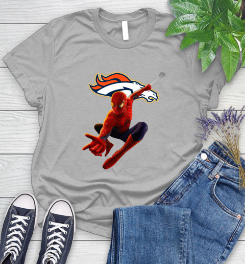 NFL Spider Man Avengers Endgame Football Denver Broncos Women's T-Shirt 5