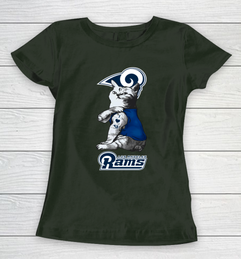 NFL Football My Cat Loves Los Angeles Rams Women's T-Shirt 4