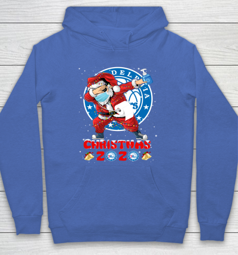 Philadelphia 76ers Funny Santa Claus Dabbing Christmas 2020 NBA Hoodie 6
