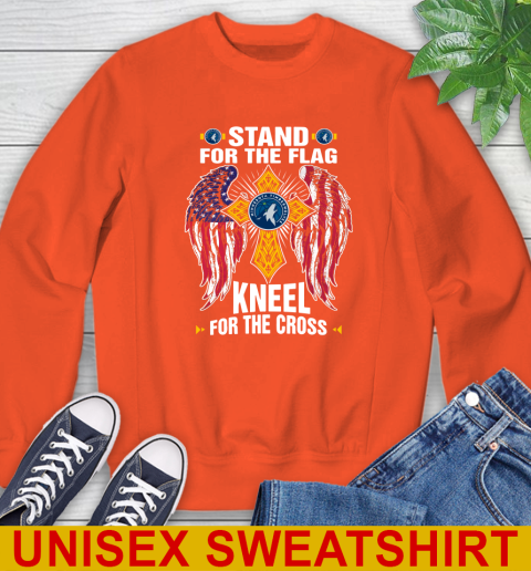 NBA Basketball Minnesota Timberwolves Stand For Flag Kneel For The Cross Shirt Sweatshirt 3