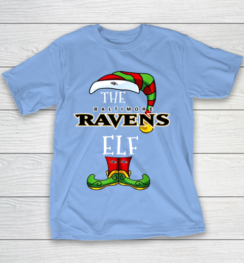 Baltimore Ravens Christmas ELF Funny NFL Youth T-Shirt 8