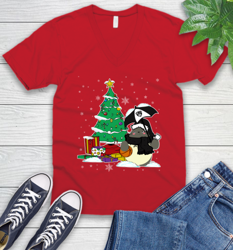 Brooklyn Nets NBA Basketball Cute Tonari No Totoro Christmas Sports V-Neck T-Shirt 6