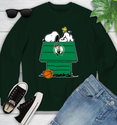 Boston Celtics NBA Basketball Snoopy Woodstock The Peanuts Movie Youth Sweatshirt 10