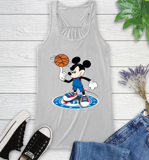 NBA Basketball Philadelphia 76ers Cheerful Mickey Disney Shirt Racerback Tank 2