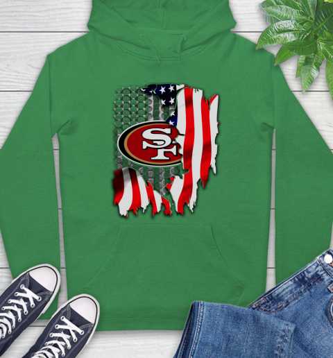 San Francisco 49ers NFL Football American Flag Hoodie 8