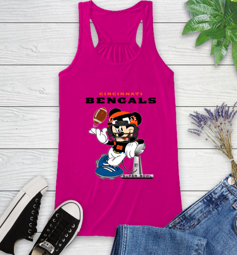 NFL Cincinnati Bengals Mickey Mouse Disney Super Bowl Football T Shirt Racerback Tank 8