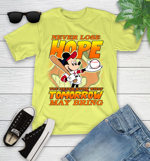 Cleveland Indians MLB Baseball Mickey Disney Never Lose Hope Youth T-Shirt 10