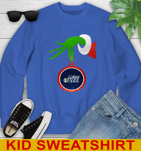 Utah Jazz Grinch Merry Christmas NBA Basketball Youth Sweatshirt 7