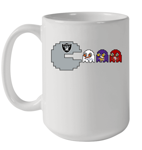 Oakland Raiders NFL Football Pac Man Champion Ceramic Mug 15oz