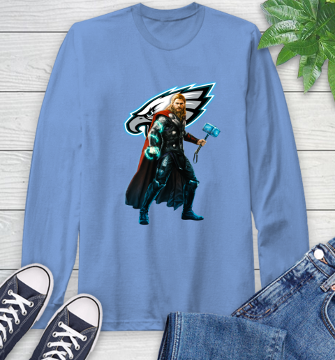 NFL Thor Avengers Endgame Football Philadelphia Eagles Long Sleeve T-Shirt 11