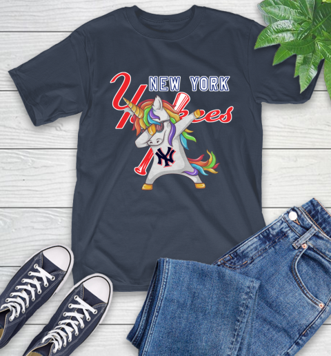 New York Yankees MLB Baseball Funny Unicorn Dabbing Sports T-Shirt 4
