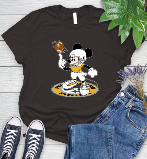 NFL Football Pittsburgh Steelers Cheerful Mickey Disney Shirt Women's T-Shirt 9