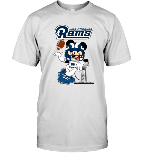NFL Los Angeles Rams Mickey Mouse Disney Super Bowl Football T Shirt