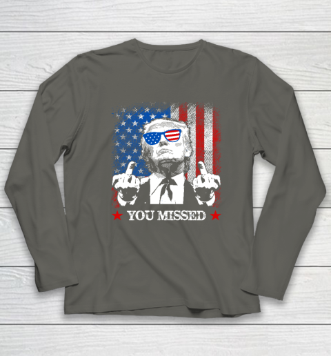 You Missed Trump 2024 US American Flag Long Sleeve T-Shirt 4