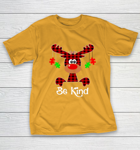 Be Kind Autism Awareness Christmas Reindeer Hippie Gift T-Shirt