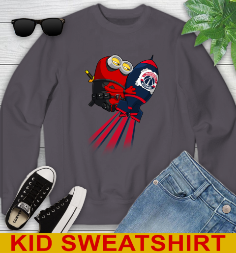 NBA Basketball Washington Wizards Deadpool Minion Marvel Shirt Youth Sweatshirt 5