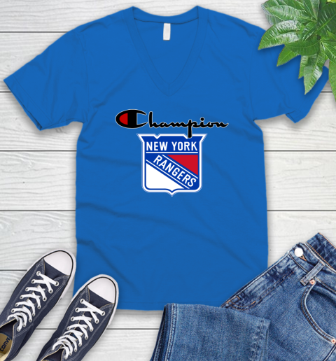NHL Hockey New York Rangers Champion Shirt V-Neck T-Shirt 3