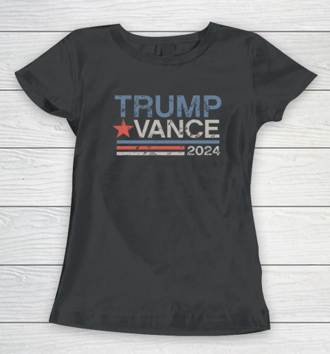 Trump Vance 2024 Retro Stripe Trump JD Vance Women's T-Shirt