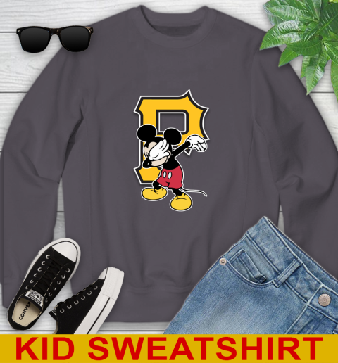Pittsburgh Pirates MLB Baseball Dabbing Mickey Disney Sports Youth Sweatshirt 6