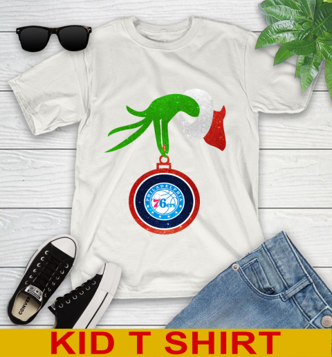 Philadelphia 76ers Grinch Merry Christmas NBA Basketball Youth T-Shirt