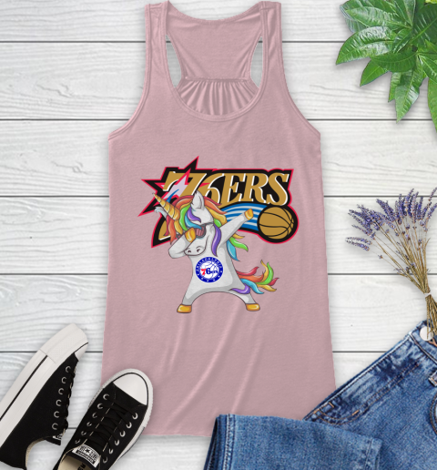 Philadelphia 76ers NBA Basketball Funny Unicorn Dabbing Sports Racerback Tank 12 Philadelphia 76ers NBA Basketball Funny Unicorn Dabbing Sports Racerback Tank - Image 12