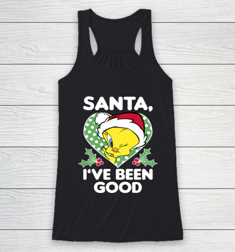 Looney Tunes Christmas Tweety Bird Santa I ve Been Good Racerback Tank
