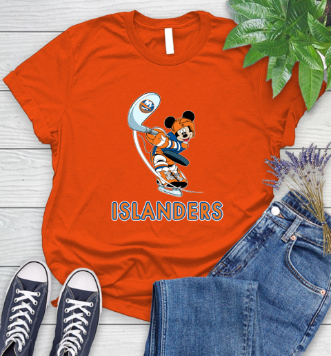 NHL Hockey New York Islanders Cheerful Mickey Mouse Shirt Women's T-Shirt 4