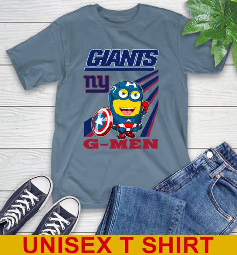NFL Football New York Giants Captain America Marvel Avengers Minion Shirt T-Shirt 8