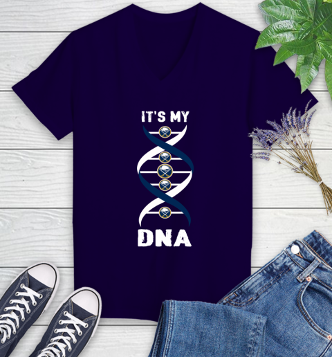 Buffalo Sabres NHL Hockey It's My DNA Sports Women's V-Neck T-Shirt 3