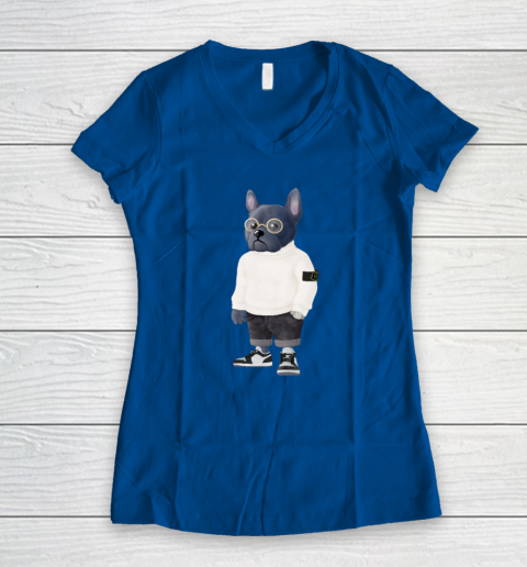 French Bulldog Women's V-Neck T-Shirt 5