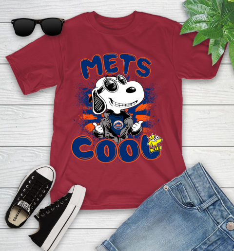 MLB Baseball New York Mets Cool Snoopy Shirt Youth T-Shirt 12