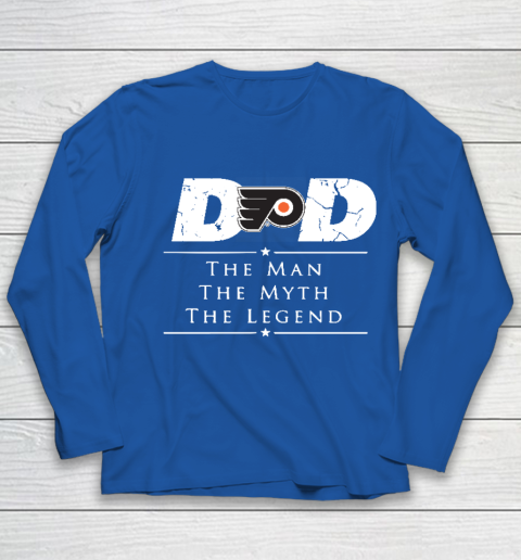 Philadelphia Flyers NHL Ice Hockey Dad The Man The Myth The Legend Youth Long Sleeve 7