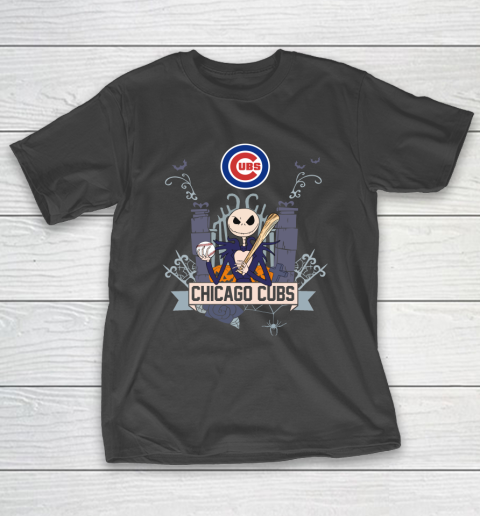 MLB Chicago Cubs Baseball Jack Skellington Halloween T-Shirt