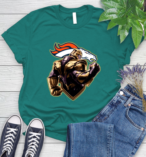 NFL Thanos Avengers Endgame Football Sports Denver Broncos Women's T-Shirt 12