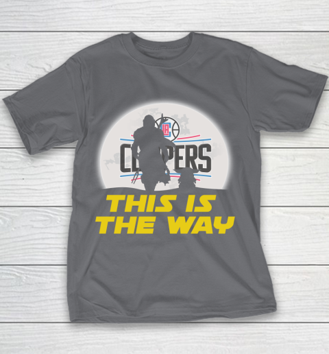 LA Clippers NBA Basketball Star Wars Yoda And Mandalorian This Is The Way Youth T-Shirt 5