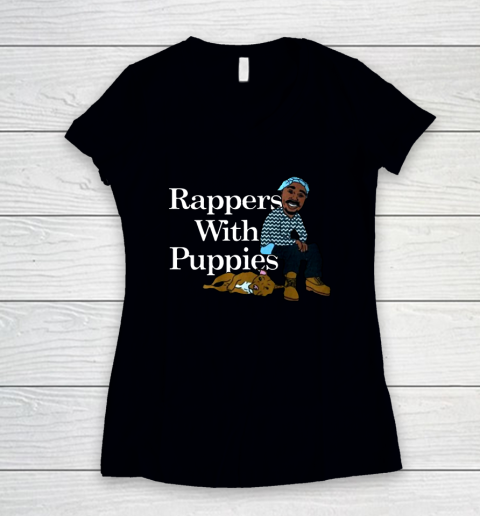 Rappers with Puppies Women's V-Neck T-Shirt