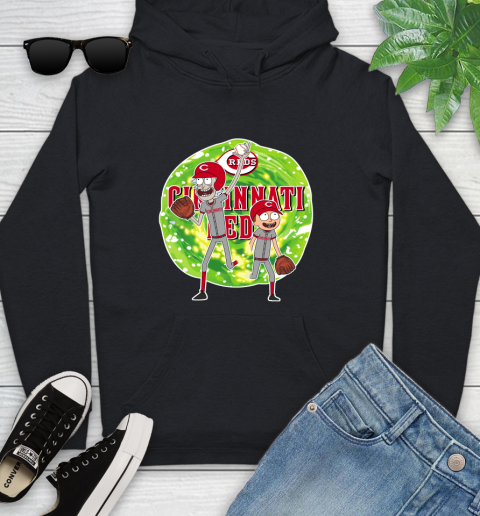 MLB Cincinnati Reds Rick And Morty Baseball Sports Youth Hoodie 2