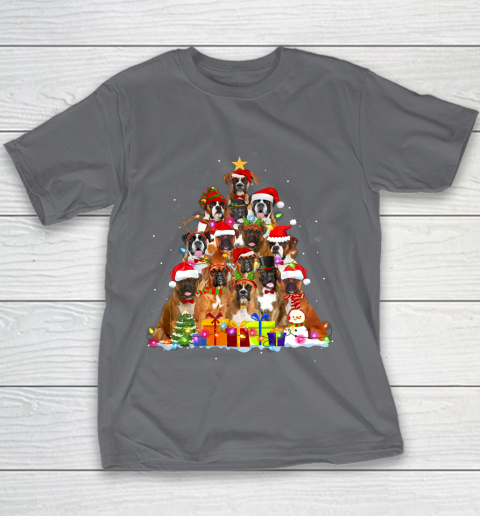 Christmas Pajama Boxer Tree Xmas Gifts Dog Dad Mom Youth T-Shirt 5
