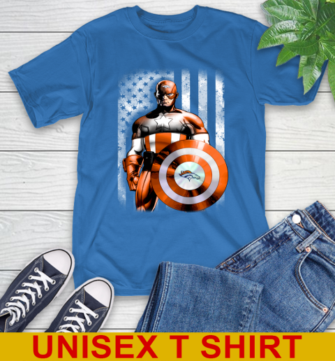Denver Broncos NFL Football Captain America Marvel Avengers American Flag Shirt T-Shirt 11