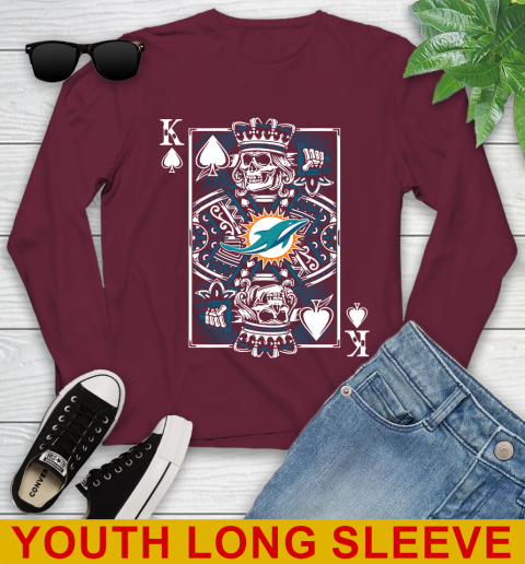 Miami Dolphins NFL Football The King Of Spades Death Cards Shirt Youth Long Sleeve 6