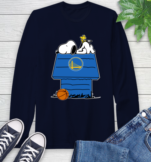 Golden State Warriors NBA Basketball Snoopy Woodstock The Peanuts Movie Long Sleeve T-Shirt 4
