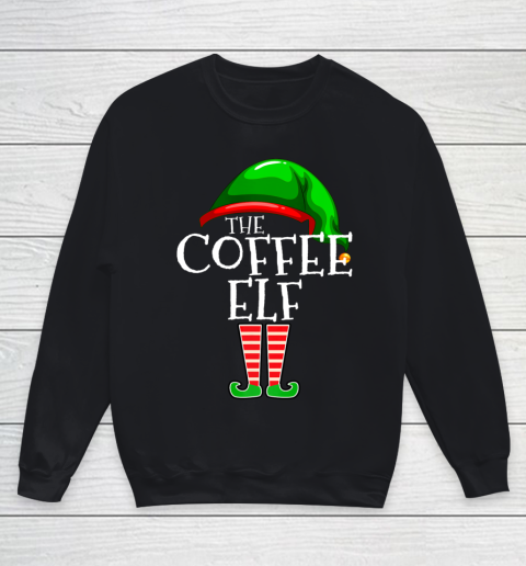 The Coffee Elf Group Matching Family Christmas Gifts Funny Youth Sweatshirt