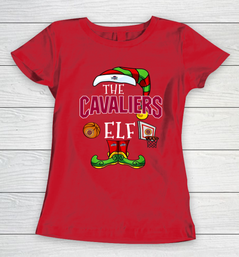 Cleveland Cavaliers Christmas ELF Funny NBA Women's T-Shirt 9