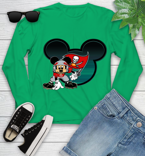NFL Tampa Bay Buccaneers Mickey Mouse Disney Football T Shirt Youth Long Sleeve 6
