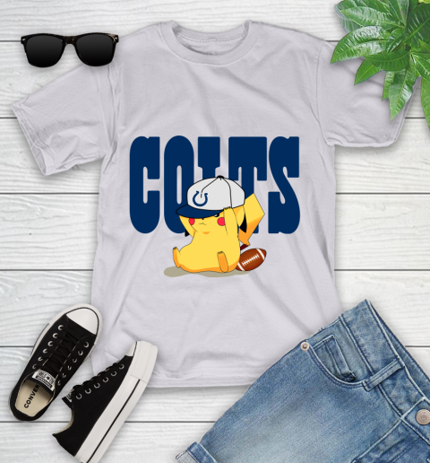 NFL Pikachu Football Sports Indianapolis Colts Youth T-Shirt 4