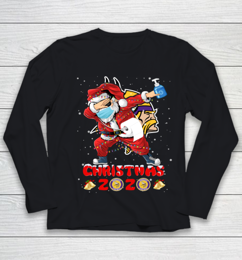 Minnesota Vikings Funny Santa Claus Dabbing Christmas 2020 NFL Youth Long Sleeve