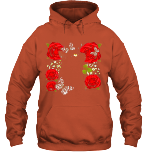 black hoodie with orange butterfly